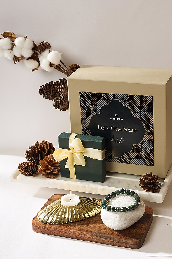 Candle Holder & Bracelet Festive Gift Hamper by Kaksh studio at Pernia's Pop Up Shop