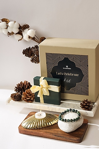 Candle Holder & Bracelet Festive Gift Hamper by Kaksh studio