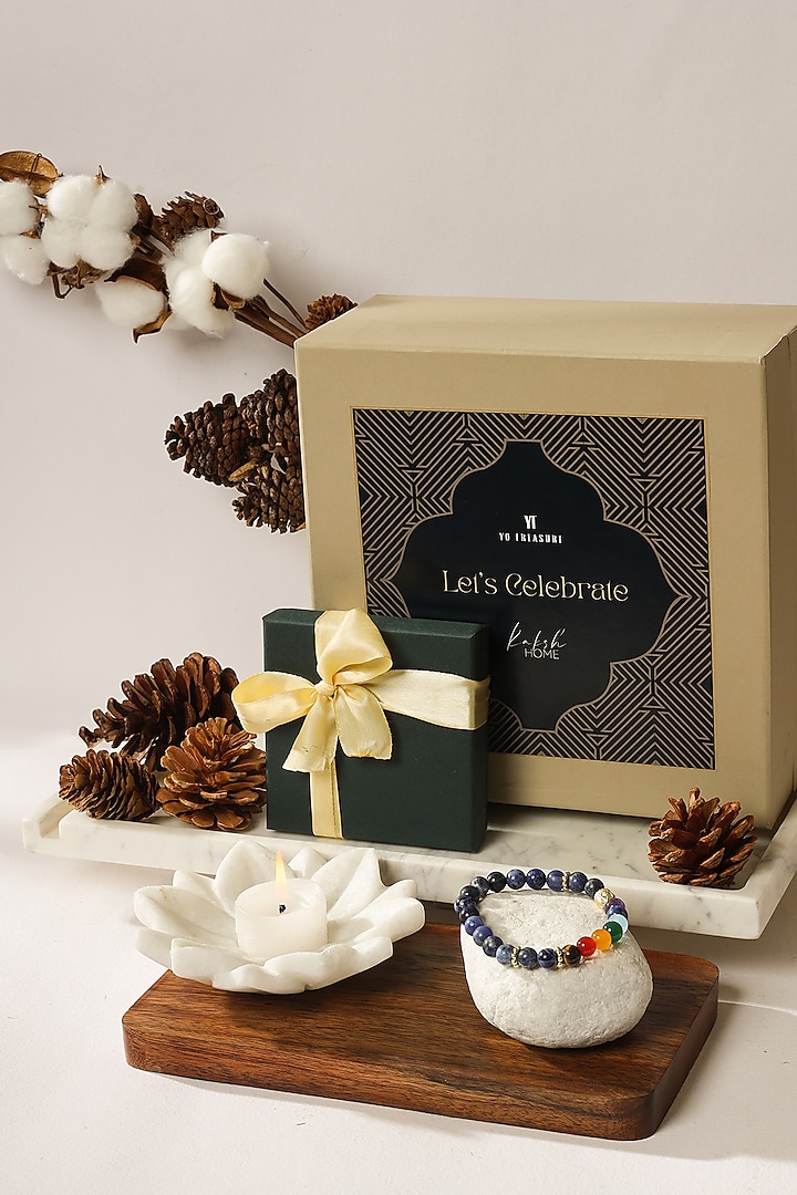 Candle Holder & Bracelet Festive Gift Hamper by Kaksh studio