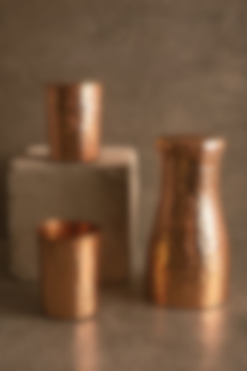 Copper Jug & Glasses Gift Combo (Set of 3) by Kaksh studio