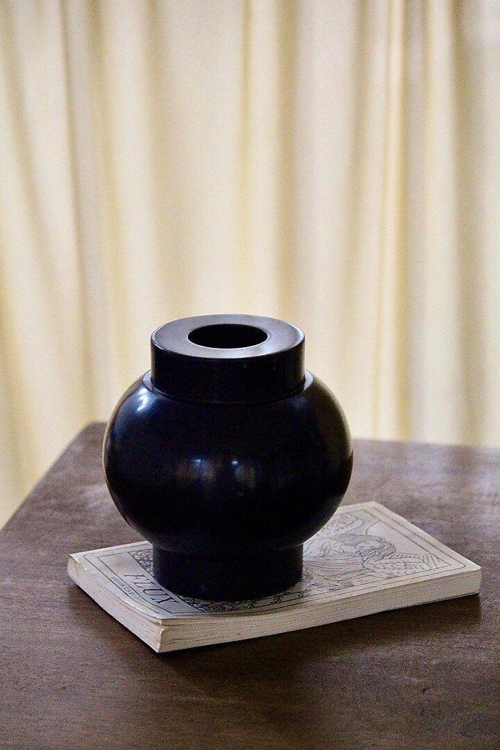 Black Marble Candle Holder by Kaksh studio at Pernia's Pop Up Shop