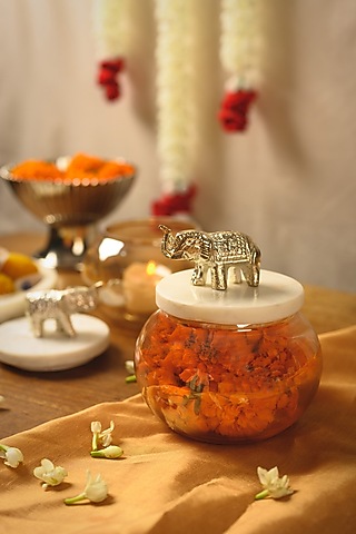 Gold Glass Jar by Kaksh studio