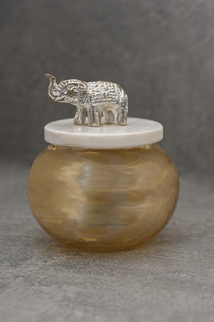 Gold Glass Jar by Kaksh studio at Pernia's Pop Up Shop