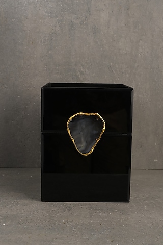 Black Glass Multi-Purpose Box by Kaksh studio