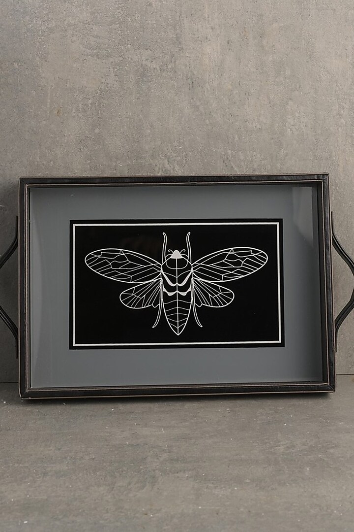 Black Glass Tray by Kaksh studio at Pernia's Pop Up Shop