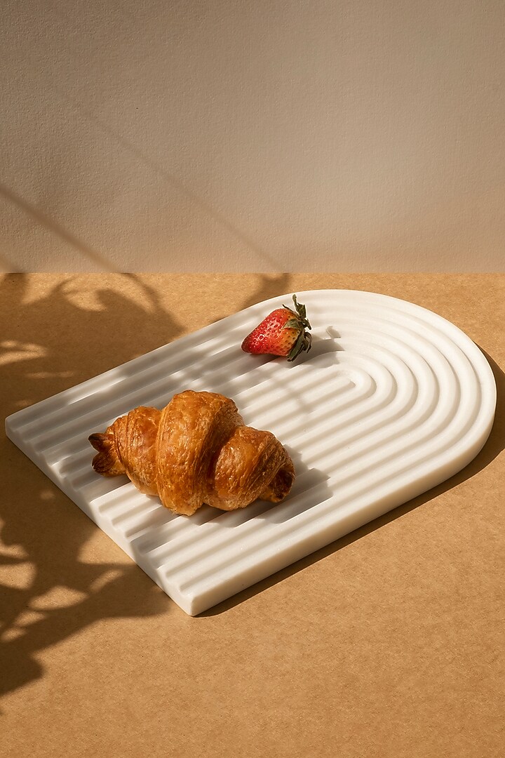 White Marble Rainbow Platter by Kaksh studio at Pernia's Pop Up Shop