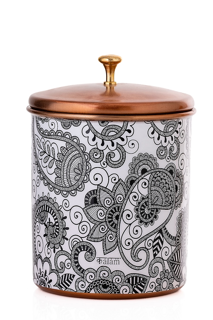 Black & White Galvanised Iron Monochrome Jar by Kalam