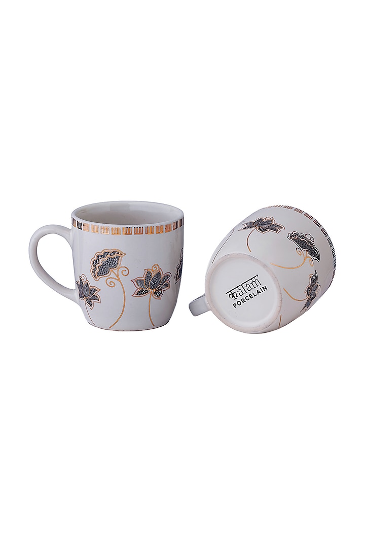 Black & White Copper Monochrome Printed Mug Set Of 2 by Kalam at Pernia's Pop Up Shop