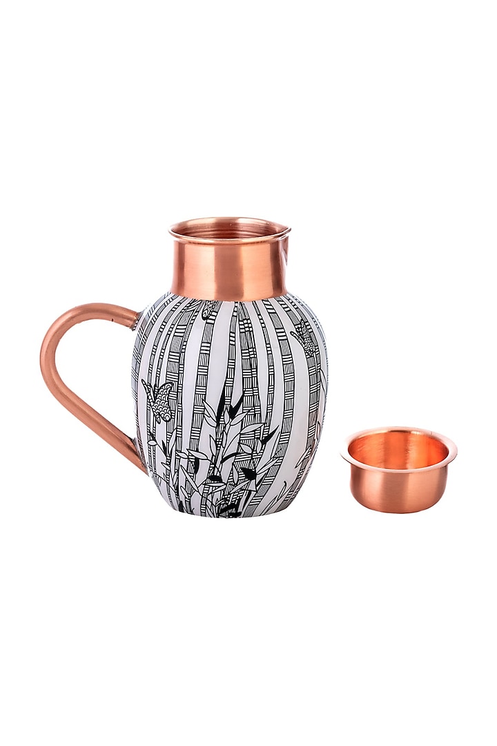 Black & White Copper Monochrome Printed Jug by Kalam at Pernia's Pop Up Shop