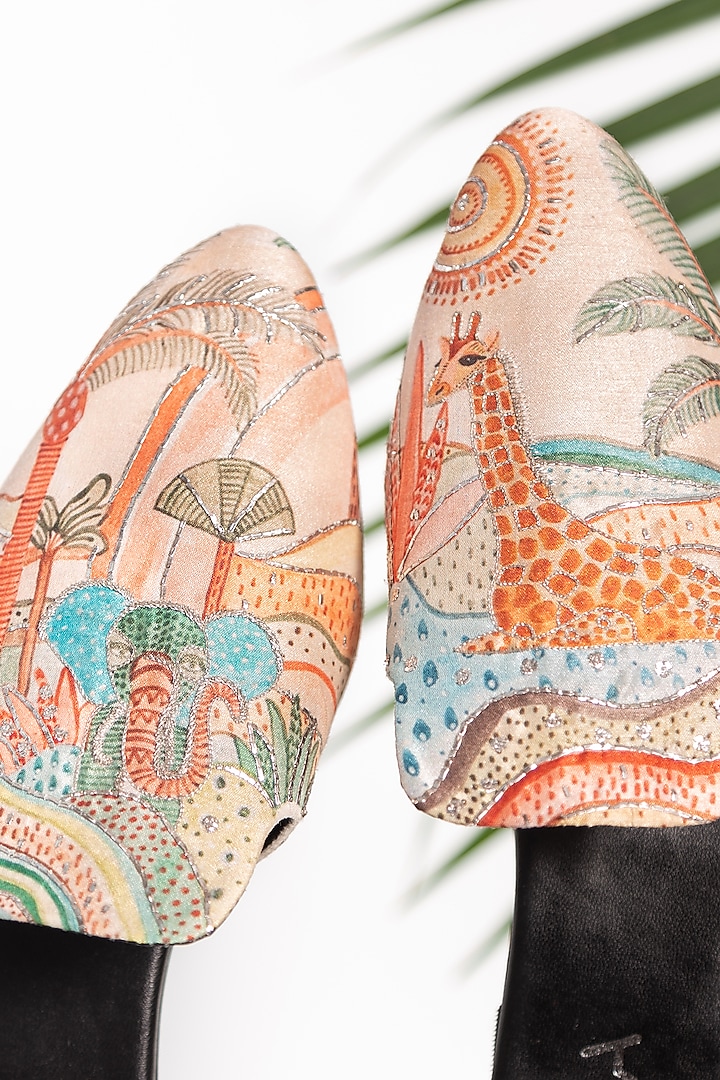 Multi-Colored Printed Mules by Kala India at Pernia's Pop Up Shop