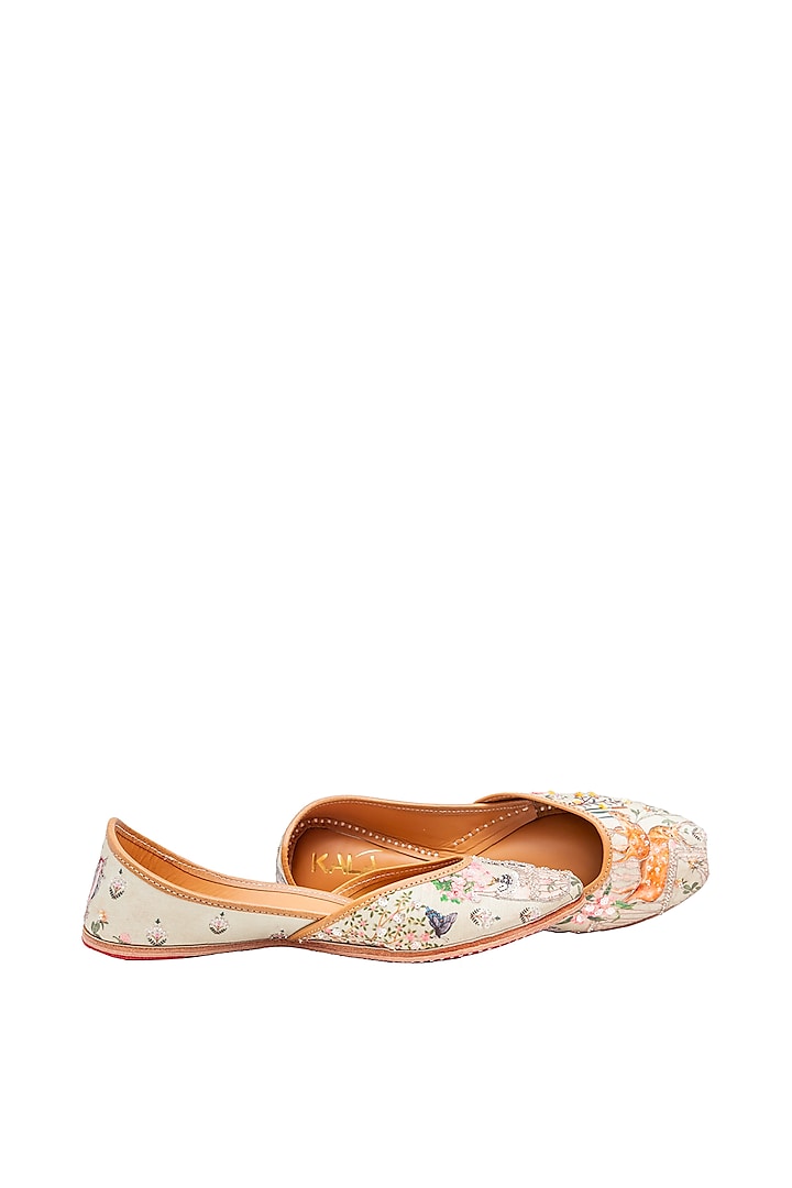 Pastel Embroidered Juttis by Kala India at Pernia's Pop Up Shop