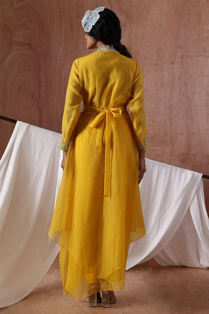 Yellow Organza Co-Ord Set by Kliitche by Isha Kedia at Pernia's Pop Up Shop