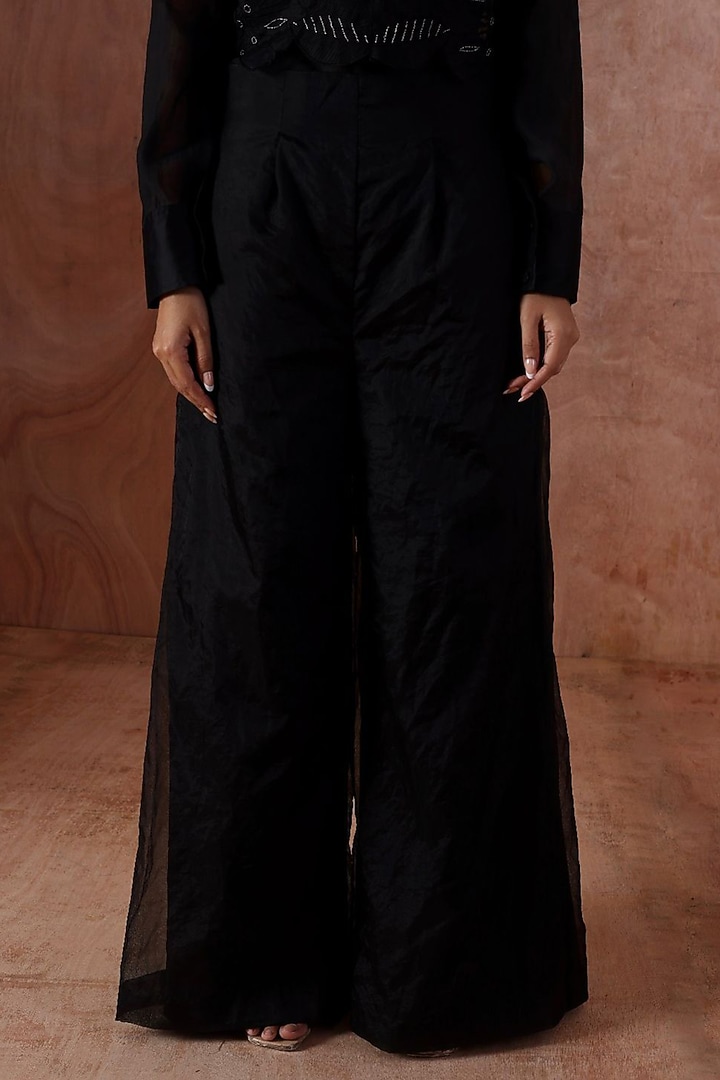 Black Organza Embroidered Co-Ord Set by Kliitche by Isha Kedia at Pernia's Pop Up Shop