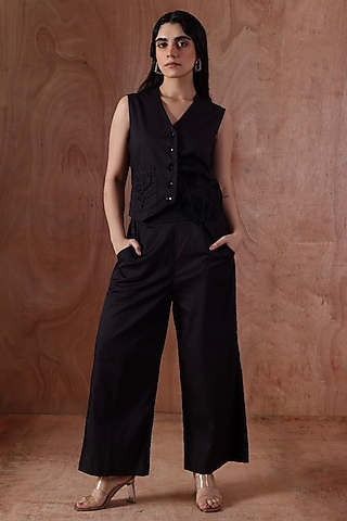 Black Cotton Co-Ord Set by Kliitche by Isha Kedia