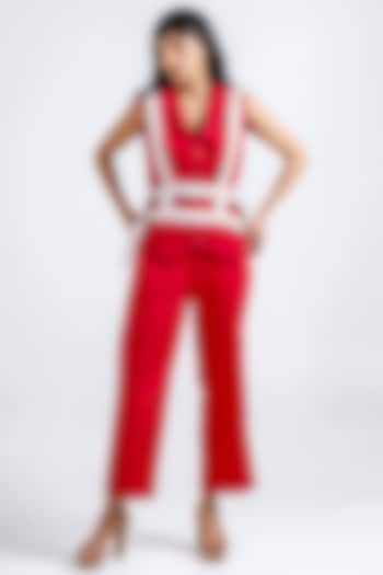Red Giza Cotton Co-Ord Set by KLITCHE at Pernia's Pop Up Shop