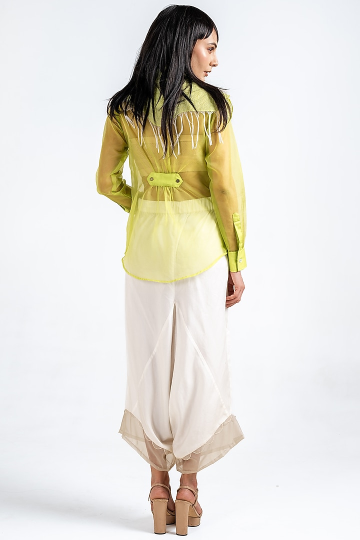 White Twill Cotton Dhoti Pant by Kliitche by Isha Kedia at Pernia's Pop Up Shop