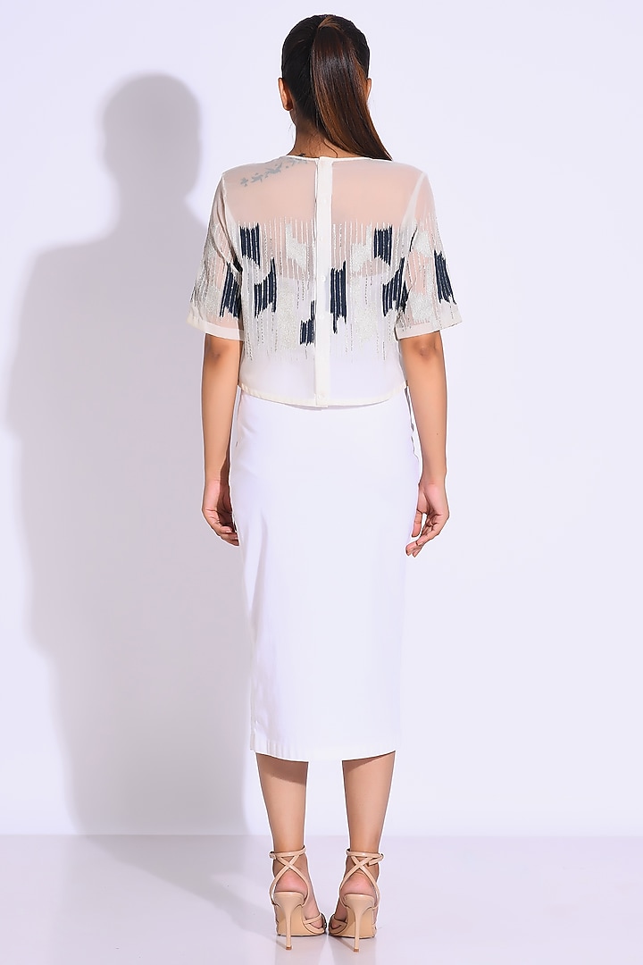 White Stretch Cotton Midi Summer Dress by Kliitche by Isha Kedia at Pernia's Pop Up Shop
