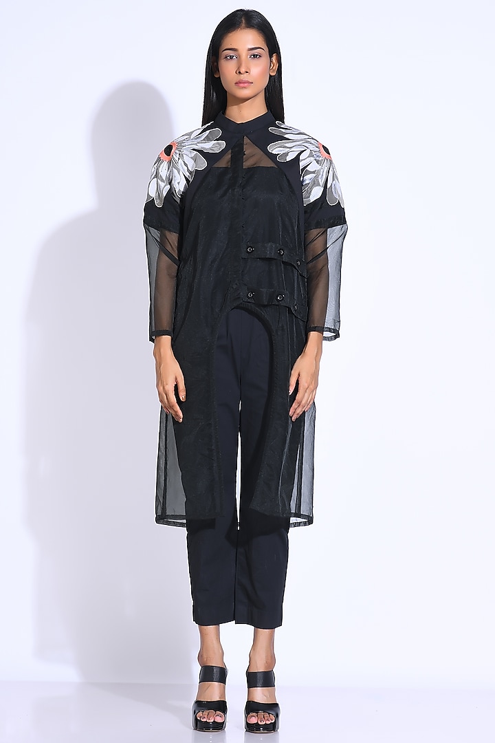 Black Cotton Stretch Jumpsuit With Jacket by KLITCHE at Pernia's Pop Up Shop