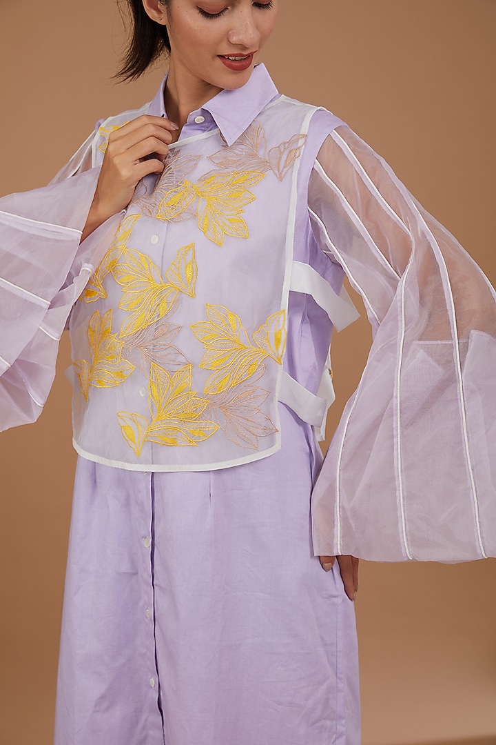 Light Mauve Cotton Vacation Shirt Dress With Top by Kliitche by Isha Kedia at Pernia's Pop Up Shop