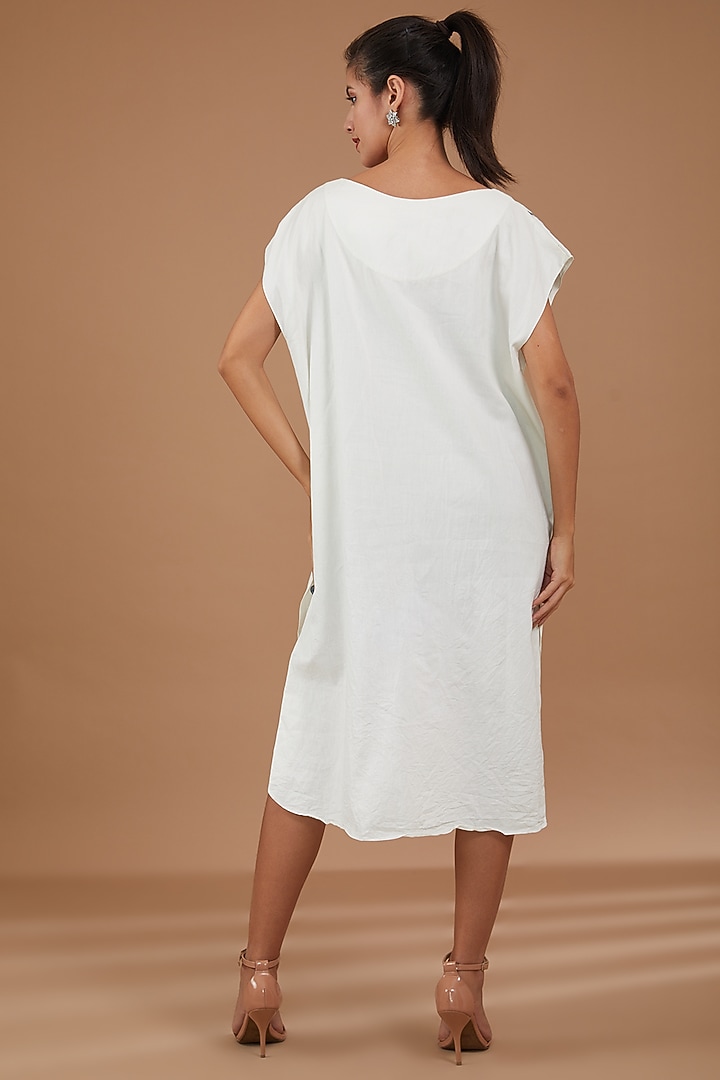 White Cotton Patchwork Summer Dress by Kliitche by Isha Kedia at Pernia's Pop Up Shop
