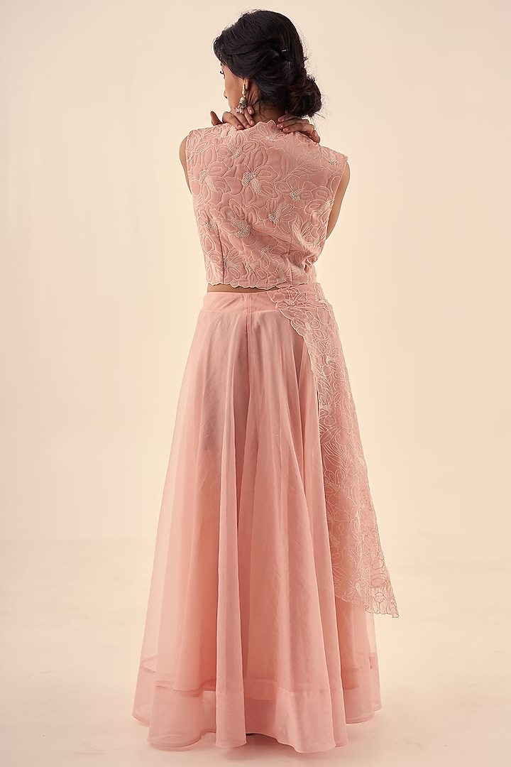 Light Pink Organza Co-Ord Set by Kliitche by Isha Kedia at Pernia's Pop Up Shop