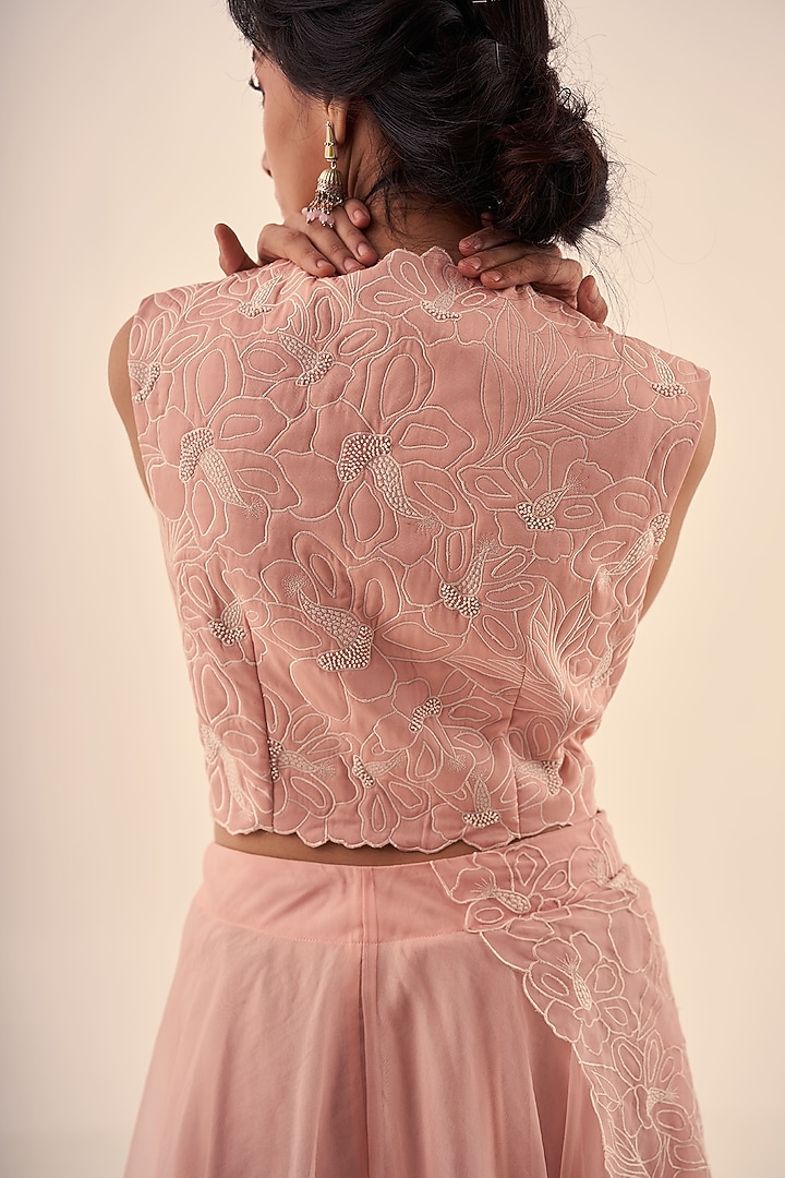 Light Pink Organza Co-Ord Set by Kliitche by Isha Kedia at Pernia's Pop Up Shop