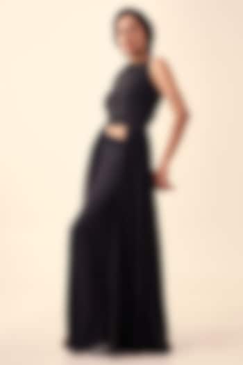 Black Organza & Modal Satin Co-Ord Set by Kliitche by Isha Kedia at Pernia's Pop Up Shop
