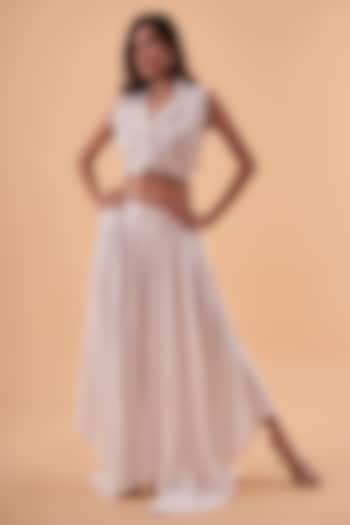 White Organza & Chanderi Co-Ord Set by Kliitche by Isha Kedia at Pernia's Pop Up Shop