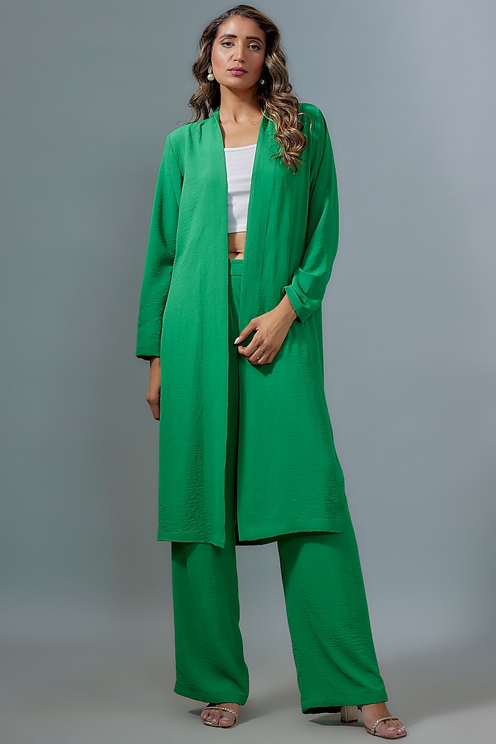 Green Viscose Pant Set by Kloset by KL at Pernia's Pop Up Shop