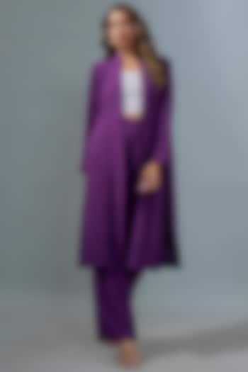 Purple Viscose Pant Set by Kloset by KL at Pernia's Pop Up Shop