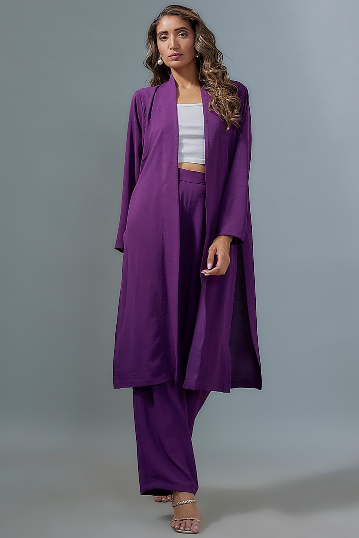 Purple Viscose Pant Set by Kloset by KL at Pernia's Pop Up Shop