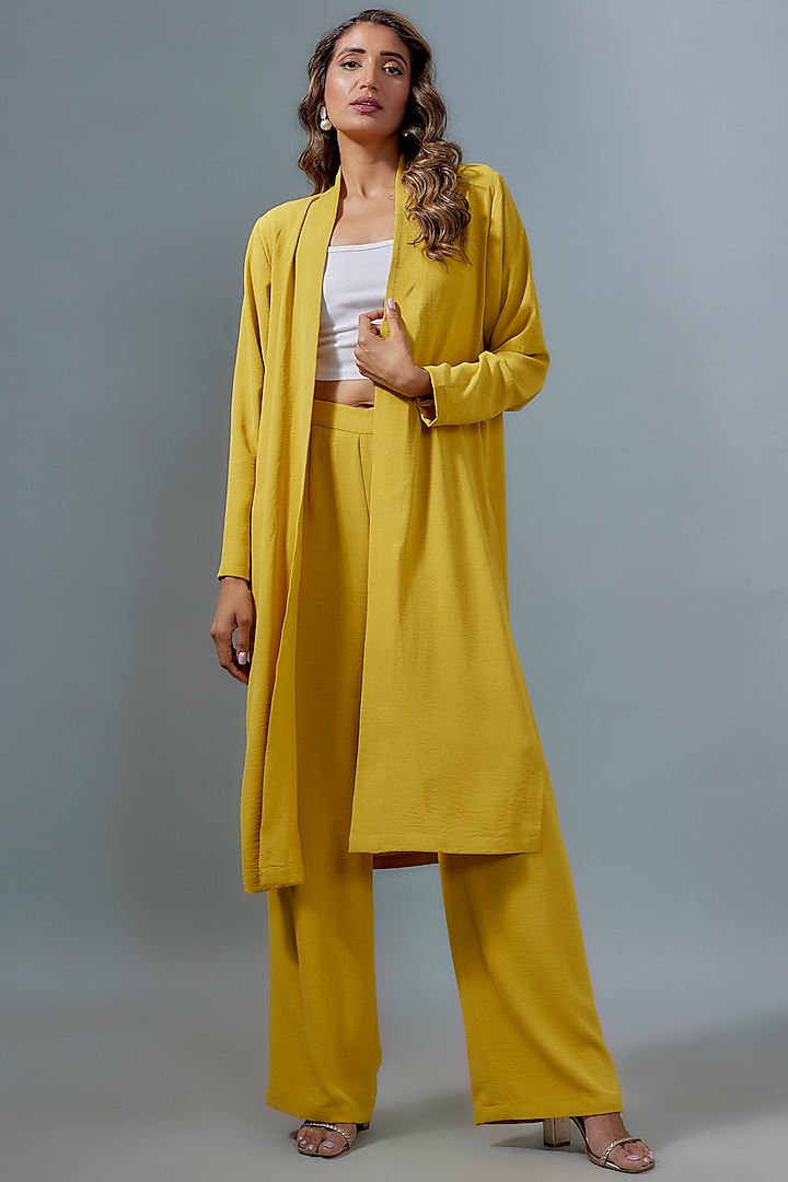 Yellow Viscose Pant Set by Kloset by KL at Pernia's Pop Up Shop