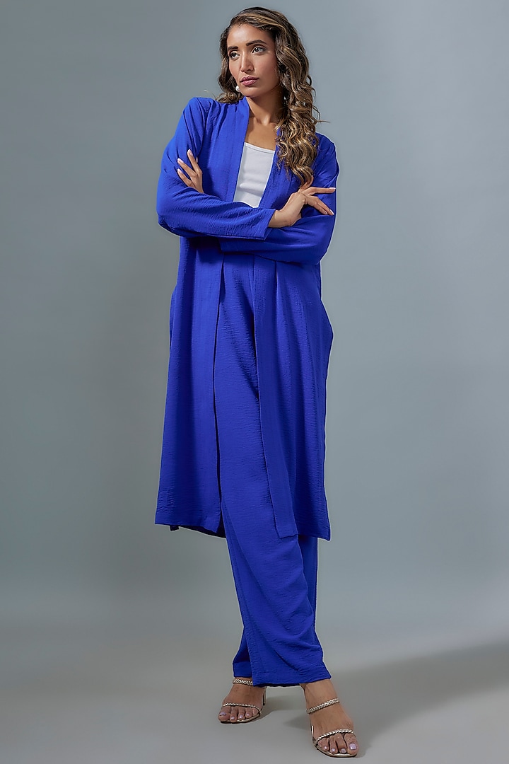 Blue Viscose Pant Set by Kloset by KL at Pernia's Pop Up Shop