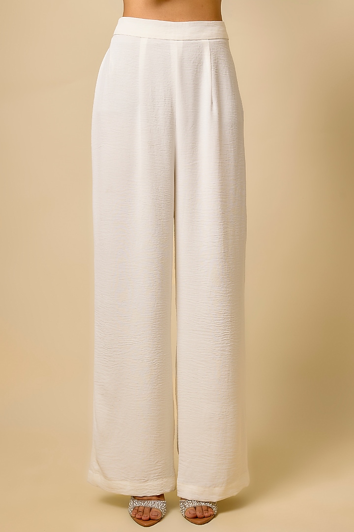 Ivory Viscose Blend Embellished Cape Set by Kloset by KL at Pernia's Pop Up Shop