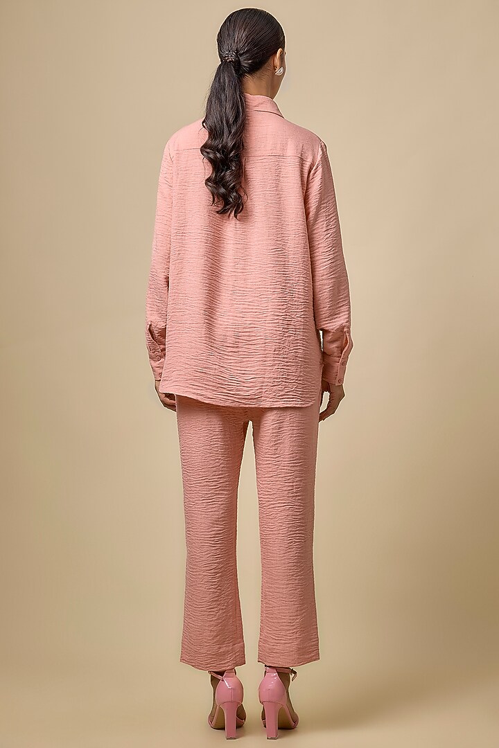Pink Viscose Blend Pearl & Rhinestone Embroidered Co-Ord Set by Kloset by KL at Pernia's Pop Up Shop