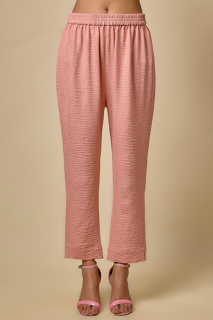 Pink Viscose Blend Pearl & Rhinestone Embroidered Co-Ord Set by Kloset by KL at Pernia's Pop Up Shop