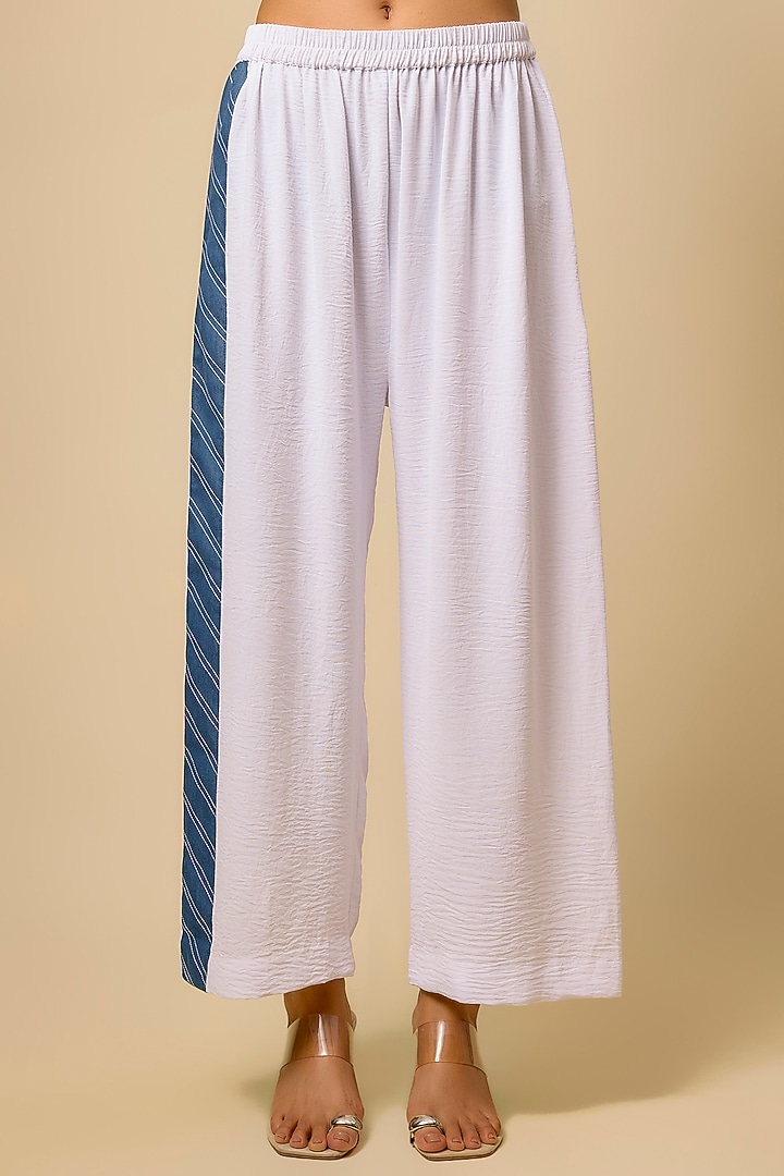 White Viscose Blend Pearl Embroidered Co-Ord Set by Kloset by KL at Pernia's Pop Up Shop
