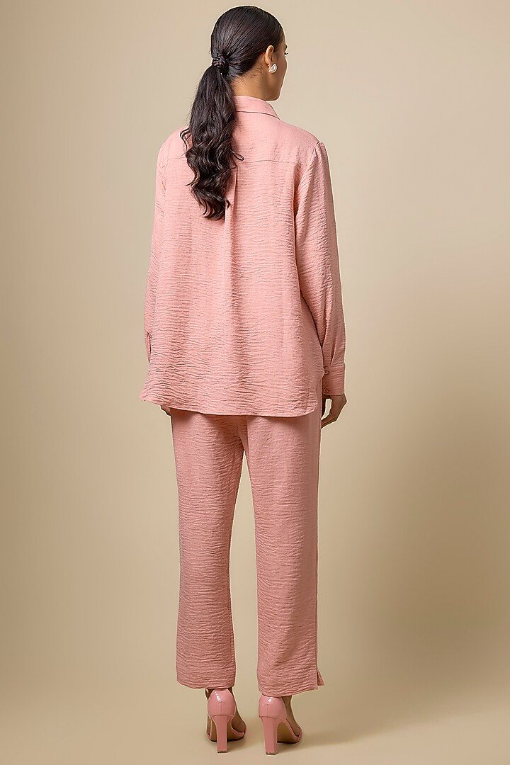 Pink Viscose Blend Rhinestone Embroidered Co-Ord Set by Kloset by KL at Pernia's Pop Up Shop