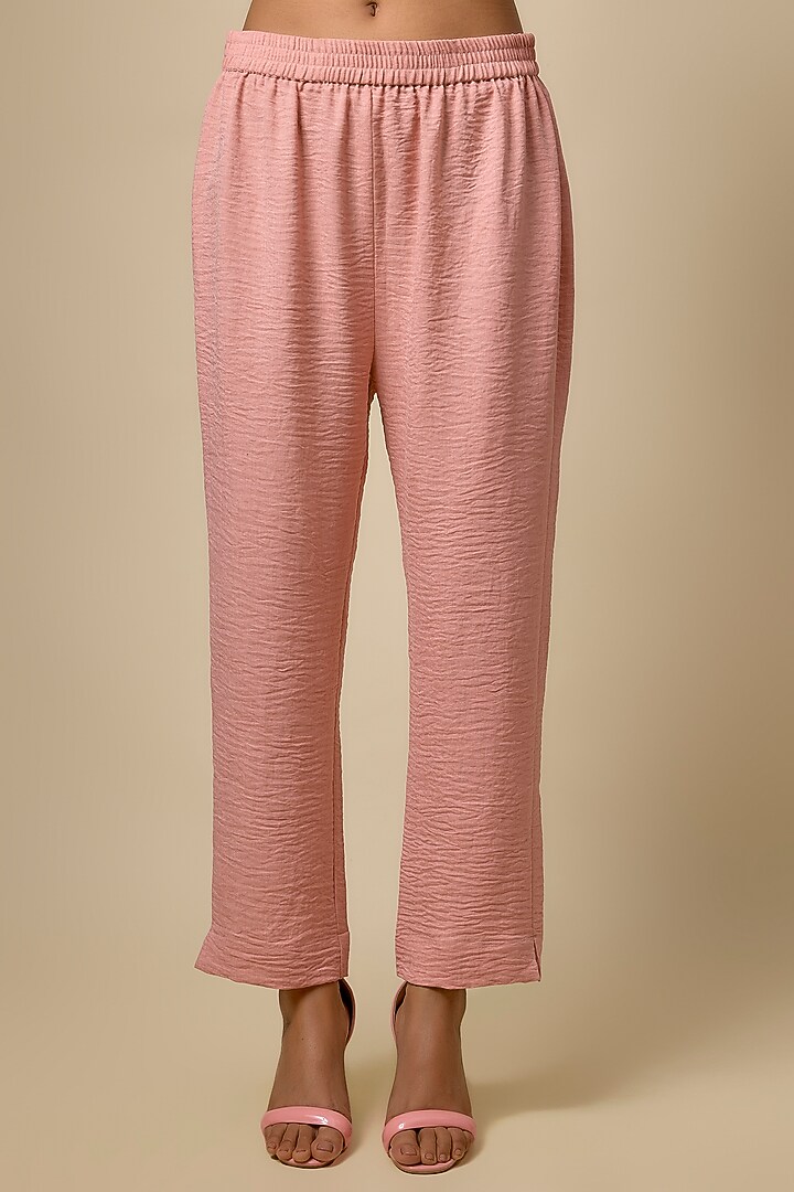 Pink Viscose Blend Rhinestone Embroidered Co-Ord Set by Kloset by KL at Pernia's Pop Up Shop