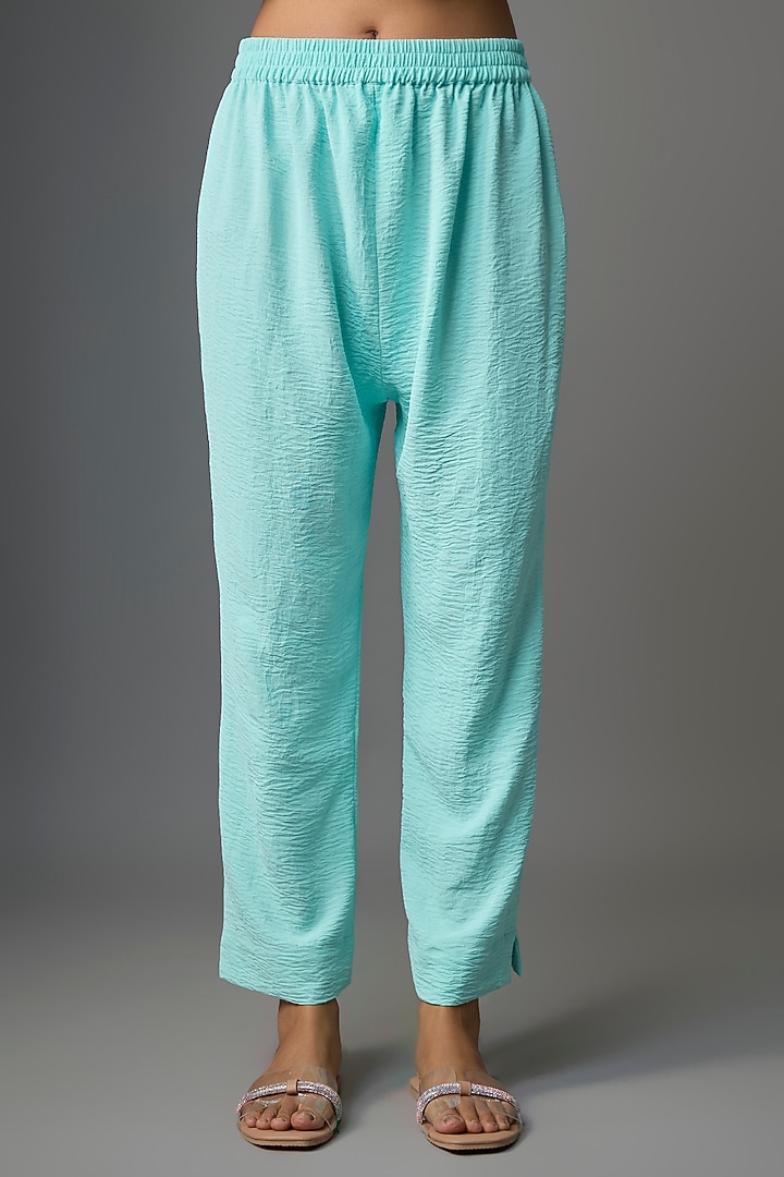 Aqua Blue Viscose Blend Co-Ord Set by Kloset by KL at Pernia's Pop Up Shop