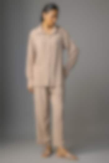 Mocha Mousse Viscose Blend Co-Ord Set by Kloset by KL at Pernia's Pop Up Shop