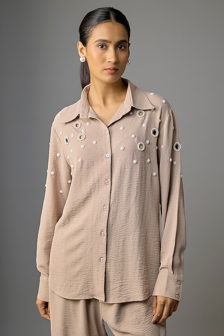 Mocha Mousse Viscose Blend Co-Ord Set by Kloset by KL at Pernia's Pop Up Shop