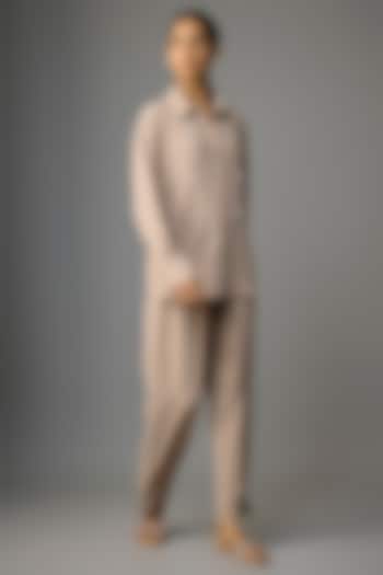 Mocha Mousse Viscose Blend Co-Ord Set by Kloset by KL at Pernia's Pop Up Shop