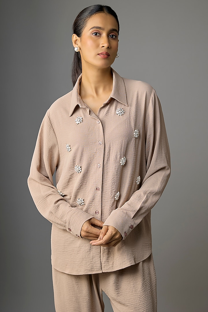 Mocha Mousse Viscose Blend Co-Ord Set by Kloset by KL at Pernia's Pop Up Shop