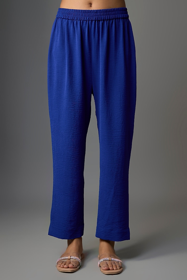 Royal Blue Viscose Blend Co-Ord Set by Kloset by KL at Pernia's Pop Up Shop