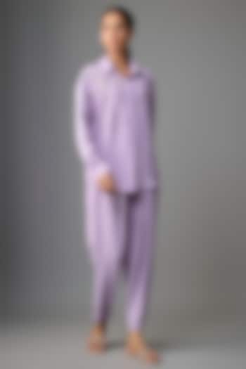Lavender Viscose Blend Co-Ord Set by Kloset by KL at Pernia's Pop Up Shop