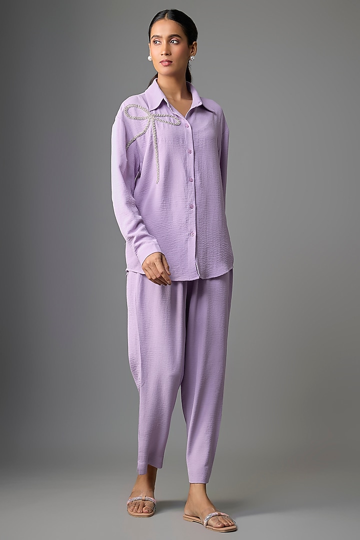 Lavender Viscose Blend Co-Ord Set by Kloset by KL at Pernia's Pop Up Shop