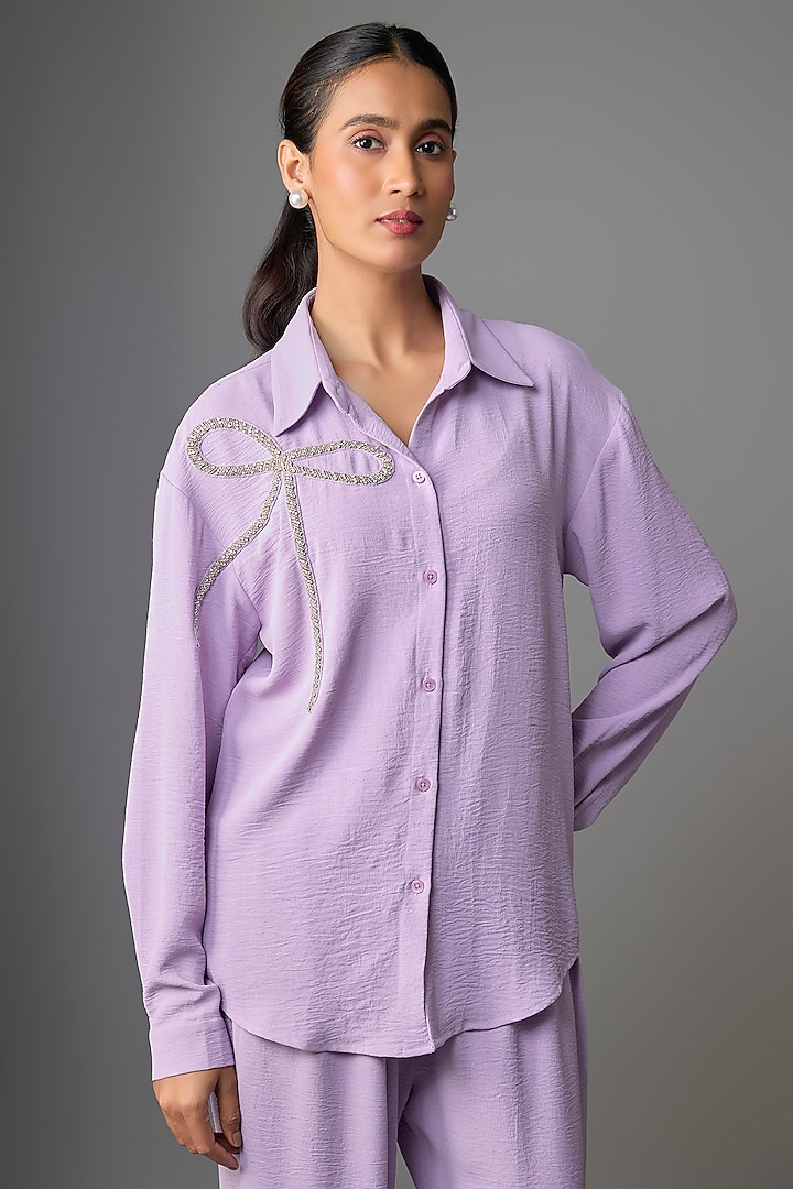 Lavender Viscose Blend Co-Ord Set by Kloset by KL at Pernia's Pop Up Shop