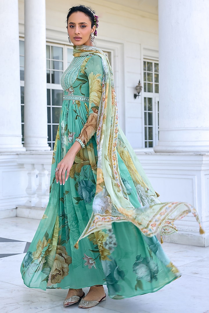 flowy anarkali dress Seher Anarkali Set – Flowy Indian Dress for Festive Wear main image 1