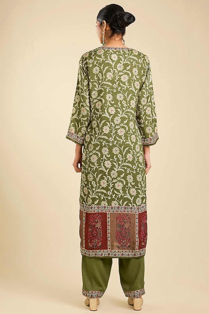 Green Viscose Rayon Kurta Set by Kalista at Pernia's Pop Up Shop